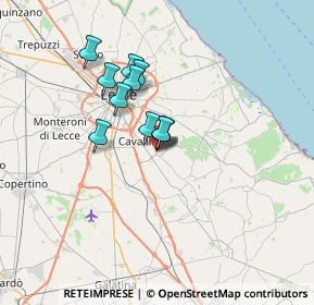 Mappa Via Don Vito Mingiano, 73023 Lizzanello LE, Italia (5.05273)