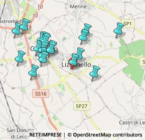 Mappa Via Don Vito Mingiano, 73023 Lizzanello LE, Italia (2.06789)