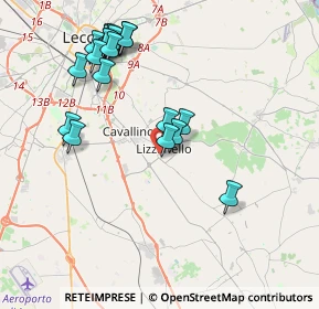 Mappa Via Don Vito Mingiano, 73023 Lizzanello LE, Italia (4.5145)