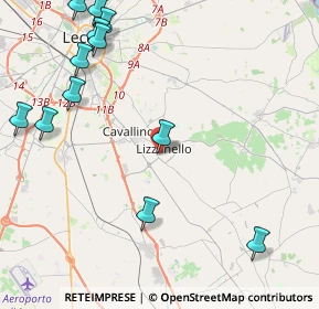 Mappa Via Don Vito Mingiano, 73023 Lizzanello LE, Italia (6.03583)