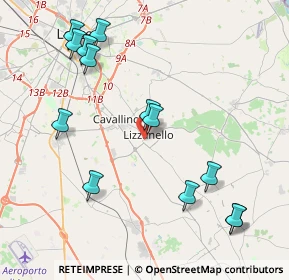 Mappa Via Don Vito Mingiano, 73023 Lizzanello LE, Italia (5.00846)