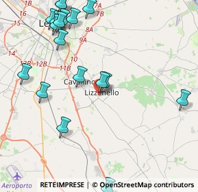 Mappa Via Don Vito Mingiano, 73023 Lizzanello LE, Italia (5.62667)