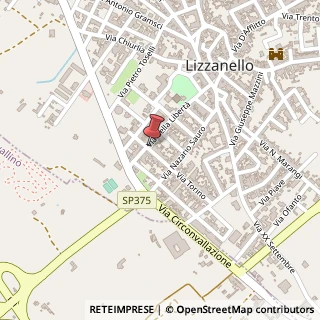 Mappa Via della Libertà, 74, 73023 Lizzanello, Lecce (Puglia)