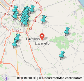 Mappa 73023 Lizzanello LE, Italia (5.53375)