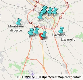 Mappa Via Giuseppe Manno, 73016 San Cesario di Lecce LE, Italia (3.77083)