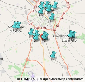 Mappa Piazza Garibaldi, 73016 San Cesario di Lecce LE, Italia (3.9305)
