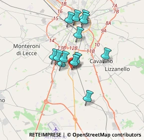 Mappa Piazza Garibaldi, 73016 San Cesario di Lecce LE, Italia (3.02769)