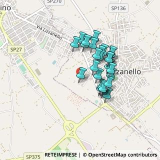 Mappa Via C. M. Ferrente, 73023 Lizzanello LE, Italia (0.38148)