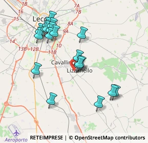 Mappa Via C. M. Ferrente, 73023 Lizzanello LE, Italia (4.1125)
