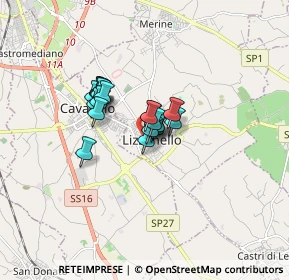 Mappa Via A. Vespucci, 73023 Lizzanello LE, Italia (1.0185)