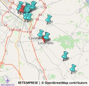 Mappa Via A. Vespucci, 73023 Lizzanello LE, Italia (5.366)