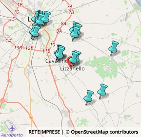 Mappa Via A. Vespucci, 73023 Lizzanello LE, Italia (4.1125)