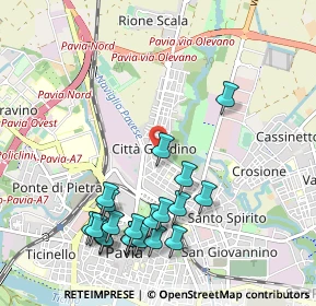 Mappa Via Olivelli, 27100 Pavia PV, Italia (1.128)