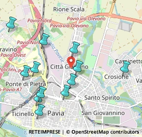 Mappa Via Olivelli, 27100 Pavia PV, Italia (1.10167)