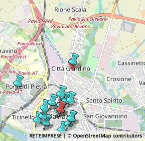 Mappa Via Olivelli, 27100 Pavia PV, Italia (1.354)