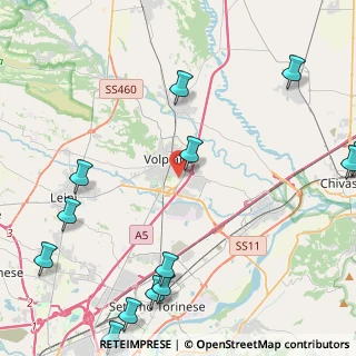 Mappa Via Verdi Giuseppe, 10088 Volpiano TO, Italia (6.32385)