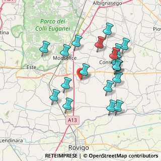 Mappa Via Aldo Moro, 35020 Pozzonovo PD, Italia (7.53105)