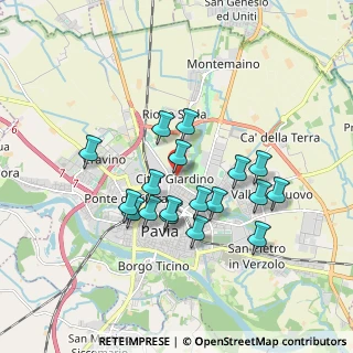 Mappa Via Maestri, 27100 Pavia PV, Italia (1.54833)