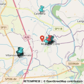Mappa Via Roma, 13010 Motta de' Conti VC, Italia (1.985)