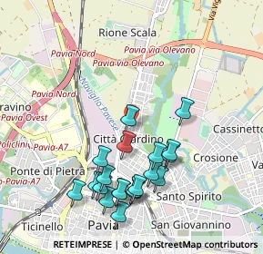 Mappa Via Rossi Aldo, 27100 Pavia PV, Italia (1.021)