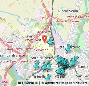 Mappa Via Forlanini, 27100 Pavia PV, Italia (1.3655)
