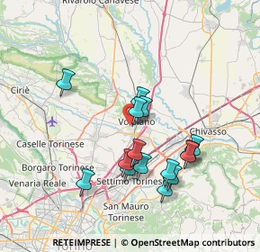 Mappa Via Donatello, 10088 Volpiano TO, Italia (6.62667)