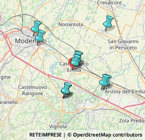 Mappa Via Saragat, 41013 Castelfranco Emilia MO, Italia (6.19727)