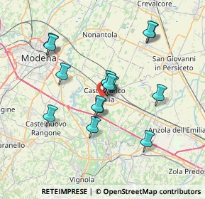 Mappa Via Saragat, 41013 Castelfranco Emilia MO, Italia (6.31667)