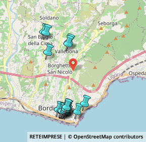 Mappa Via Generale Vincenzo Rossi, 18012 Bordighera IM, Italia (2.384)