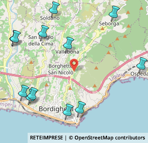 Mappa Via Generale Vincenzo Rossi, 18012 Bordighera IM, Italia (2.925)