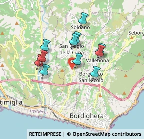 Mappa Via Provinciale, 18019 Vallecrosia IM, Italia (1.50182)