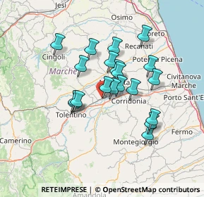 Mappa Via Vincenzo Cento, 62010 Casette Verdini MC, Italia (11.599)
