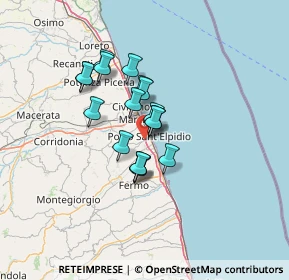 Mappa Via Monti della Laga, 63821 Porto Sant'Elpidio FM, Italia (9.67588)