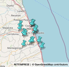 Mappa Piazza F.lli D'Angelo, 63821 Porto Sant'Elpidio FM, Italia (9.55375)