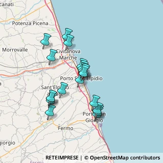 Mappa Via Giuseppe Giusti, 63821 Porto Sant'Elpidio FM, Italia (6.25105)