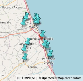 Mappa Via Giuseppe Giusti, 63821 Porto Sant'Elpidio FM, Italia (6.93938)