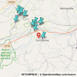 Mappa Via Zegalara, 62014 Corridonia MC, Italia (4.33667)