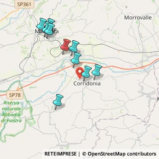 Mappa Via Zegalara, 62014 Corridonia MC, Italia (4.10455)
