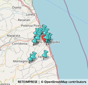 Mappa Raccordo Pian di Torre, 63821 Porto Sant'Elpidio FM, Italia (7.59)