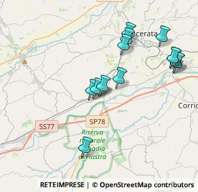 Mappa Via Bruno Tano, 62100 Sforzacosta MC, Italia (4.02923)