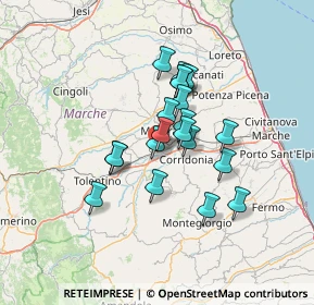 Mappa Contrada Chienti, 62100 Sforzacosta MC, Italia (10.3765)