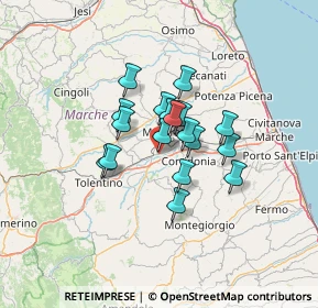 Mappa Contrada Chienti, 62100 Sforzacosta MC, Italia (9.05222)