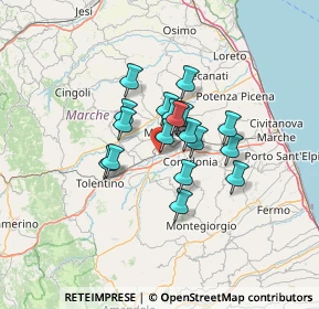 Mappa Via Yury Gagarin, 62100 Sforzacosta MC, Italia (9.10444)