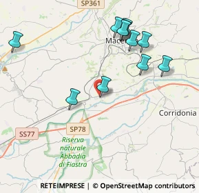 Mappa Via Yury Gagarin, 62100 Sforzacosta MC, Italia (4.35909)