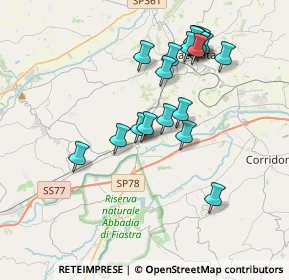 Mappa Borgo Sforzacosta S.S.77 KM 84, 62100 Sforzacosta MC, Italia (3.66368)