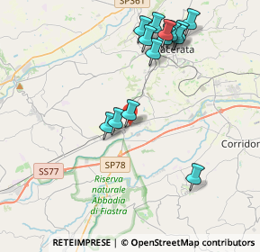 Mappa Borgo Sforzacosta S.S.77 KM 84, 62100 Sforzacosta MC, Italia (4.32071)