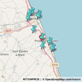 Mappa Via Corva, 63821 Porto Sant'Elpidio FM, Italia (3.60091)