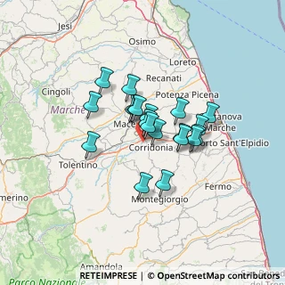 Mappa Via dei Mestieri, 62014 Corridonia MC, Italia (9.524)