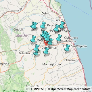 Mappa Via dei Mestieri, 62014 Corridonia MC, Italia (10.08842)