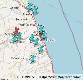 Mappa Via F. Crispi, 63821 Porto Sant'Elpidio FM, Italia (13.70917)